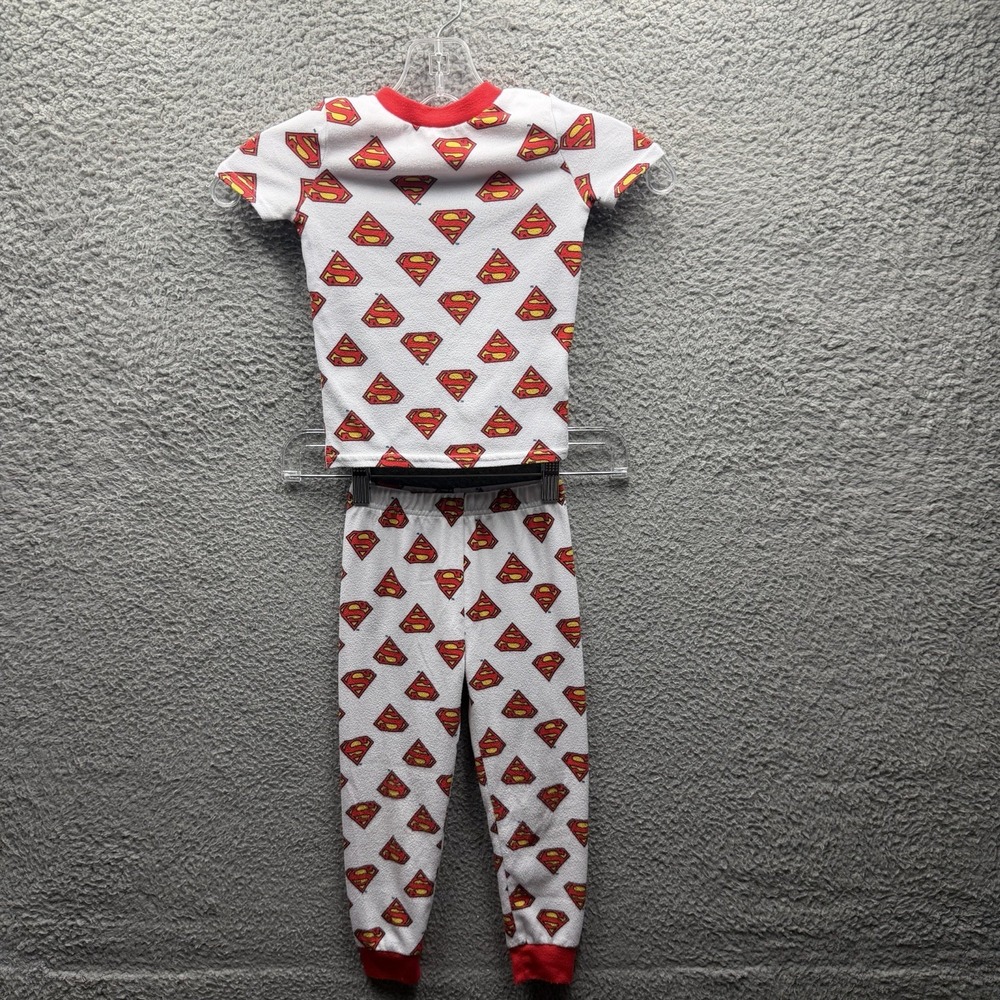 DC Pajamas Boys Size 4 Red & White Superman 2 Piece Pajama Set Boys Size 4